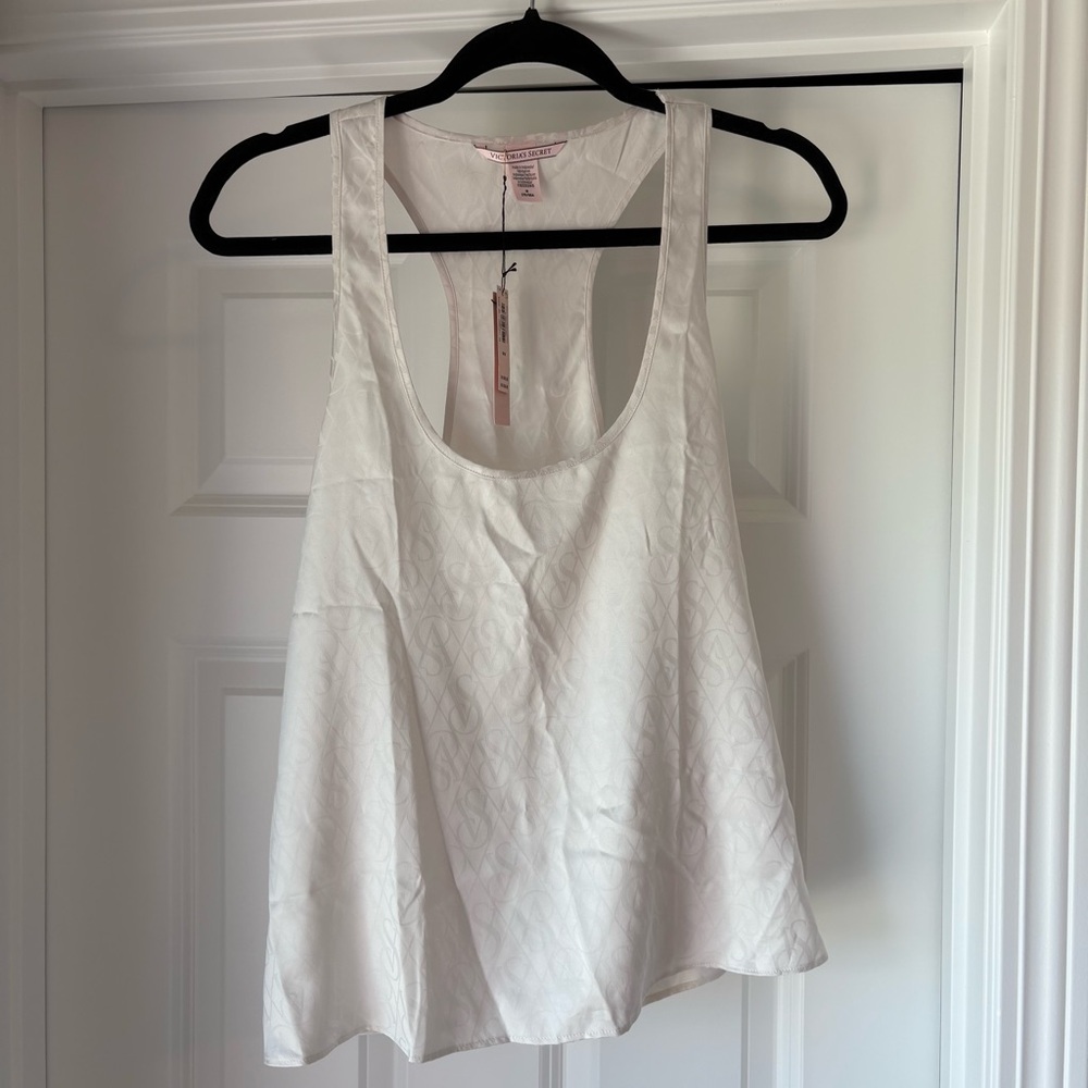 Victoria's Secret White Pajama Set - Medium Tank & Shorts, New with Tags